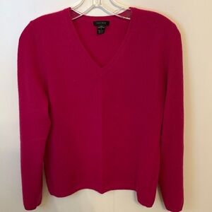 💖Only Mine Cashmere Vibrant Pink V-Neck Sweater